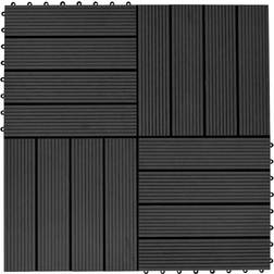 Be Basic 22 PC 30x30cm 2sqm Azulejos de cubierta en negro WPC