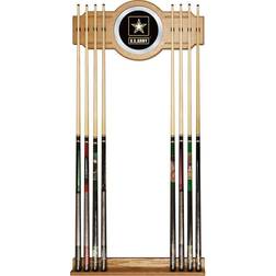 ‎Trademark Global Wood and Glass Billiard Cue Rack With Mirror, U.S. Army