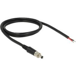 DeLock strømkabel DC-jackstik 2,1/5,5/9,5 mm til uisoleret ledning 95 cm