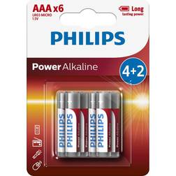 Philips LR03P6BP/10 6 st Alkaliska batterier AAA POWER ALKALINE 1,5V