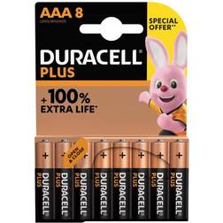 Duracell Pack of 8 Plus 100 AAA Batteries NA
