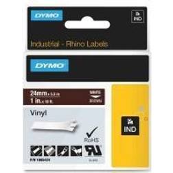 Dymo 1805424 label tape on brown