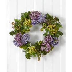 Nearly Natural & Purple Hydrangea Wreath MichaelsÂ® -