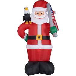 Fraser Hill Farm Americana Santa with Bald Eagle Figurine 96"