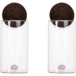 Sagaform Salière Et Poivrier Avec Boule En Liège Nature Lot de 2 Transparent-marron Foncé Moulin à sel, Moulin à poivre 11.5cm