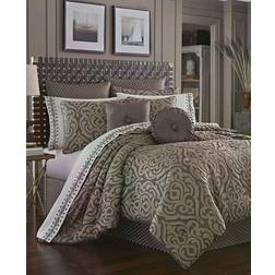 J. Queen New York Astoria Bedspread Beige, Brown, White (279.4x243.8)