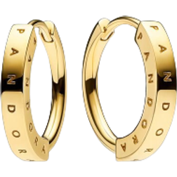 Pandora Signature I-D Hoop Earrings - Gold