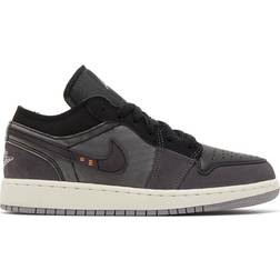 NIKE Air Jordan 1 Low SE Craft GS - Black/Light Graphite/Sail/Cement Grey