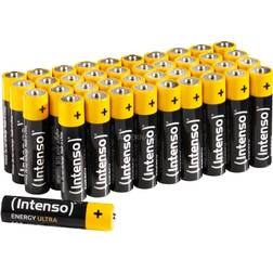Intenso 7501510 Energy Ultra Alkaline Batterie AAA Micro 40er-Pack Batterie Engangsbatteri, Sort