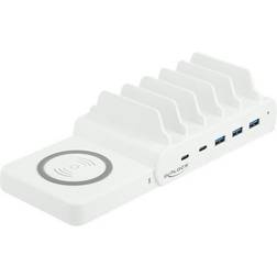 DeLock 6 i 1 USB-laddstation med trådlös laddare
