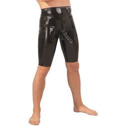 Late X Lange Latex-Shorts mit Penis-Sleeve Herren Schwarz