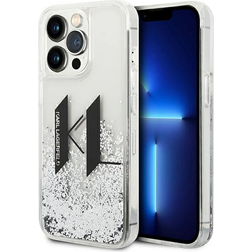 Karl Lagerfeld KLHCP14LLBKLCS iPhone 14 Pro 6.1 Silver/Silver Hardcase Liquid Glitter Big KL