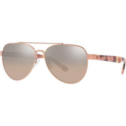 Tory Burch 57mm Aviator Rose Gold/Gradient