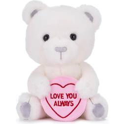 Posh Paws 37766 Swizzles Hearts Bronte Bear, 'Love You Always' 23 cm (9-tum) mjuk leksak, vit