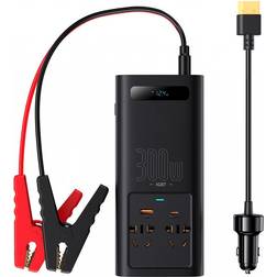 Baseus 300W IGBT Strømtransformer m. Cigarstik & Krokodilleclips til Bil
