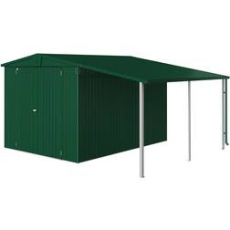 Biohort Tettoia In Acciaio Verde L 150 x P 300 cm Struttura In Alluminio (Superficie edificio )
