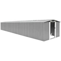 vidaXL Cobertizo De Jardín Acero Galvanizado Gris 257x779x181 cm