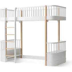 Oliver Furniture Wood Loft Bed 90x200cm White/oak Børnesenge Birk