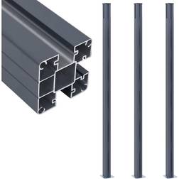 vidaXL Schuttingpalen 3 st 185 cm Aluminium Donkergrijs