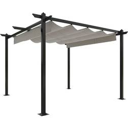 vidaXL Pergola Da Giardino Con Tetto Retrattile 3 x 3 m Crema