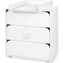 Klups Commode Nel Cloud à 3 tiroirs plan de change Blanc avec motif nuage L 80 x H 83 x P 45 cm