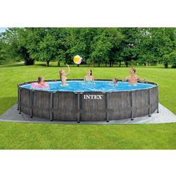 Intex 26744NP Piscina Prisma Frame Greywood. Kit completo. 549x122 cm grigio scuro