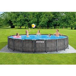 Intex Schwimmen Pool Prisma Frame Greywood Dunkelgrau