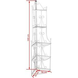 vidaXL Supporto Per Piante Porta Ad Angolo Bianco