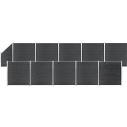 vidaXL WPC Fence Set 10 Square+1 Screen