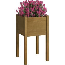 vidaXL 2x Bois Massif de Pin Jardinières Pots de Fleurs de Jardin Lits Surélevés Bacs à Plantes Patio Balcon Extérieur Marron Miel 40x40x70 cm