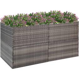 vidaXL Fioriera Da Giardino Grigia 157x80x80 cm in Polyrattan