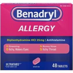 Benadryl Ultratabs Antihistamine Allergy Relief Medicine, Allergy