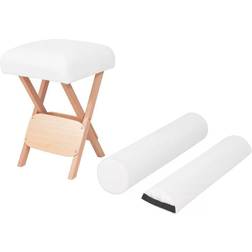 vidaXL Foldbar massagestol med 12 cm tykt sæde og 2 puder hvid
