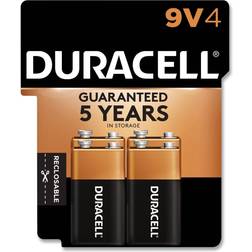 Duracell CopperTop Alkaline 9V Batteries, 4/Pack