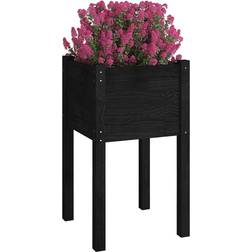 vidaXL Garden Planter Black 40x40x70 Solid Pinewood - Black