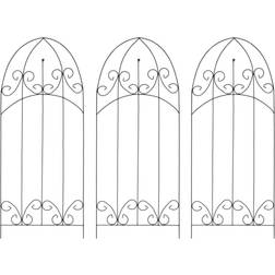 vidaXL Supporti da Giardino per Piante 3 pz Neri 40x100 cm in Ferro