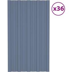 vidaXL Gris Panel para Tejado Acero Galvanizado Gris 36 80 x 45 cm