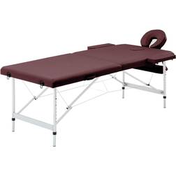 vidaXL foldbart massagebord 2 zoner aluminium lilla