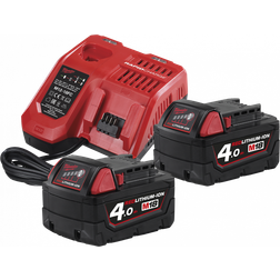 Milwaukee Batteripakke NRG-402, 2×18V/4,0Ah lader M12-18FC