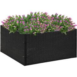 vidaXL Fioriera da Giardino Nero 80x80x40 cm in Polyrattan