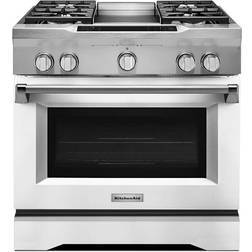 KitchenAid 36'' 4-Burner with Griddle, Dual Fuel