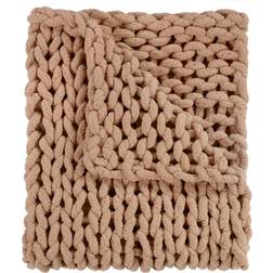 Donna Sharp Chenille Chunky Blankets Beige (127x101.6cm)