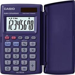 Casio HS-8VER Calculatrice de poche bleu foncé Ecran: 8 solaire, à pile(s) (l x H x P) 62.5 x 10 x 104 mm