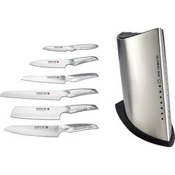 Global 7-Piece Sai Stainless Steel Knife Block Set Ensemble de Couteaux