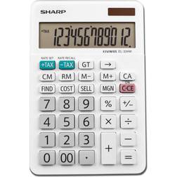 Sharp White 12 digit Solar Powered Calculator