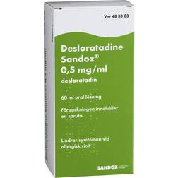 Desloratadine Sandoz Oral lösning 0,5mg/ml Flaska, 60ml