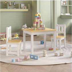 vidaXL Ensemble De Table Et Chaises Pour Enfants 3 pcs Beige