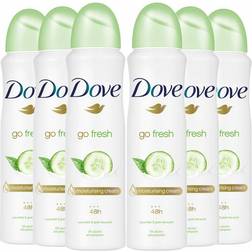 Dove Antiperspirant 48 Hours Body Spray, Go Fresh Cucumber Tea Deodorant, 6