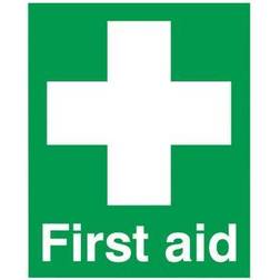 Safety Sign First Aid 100x250mm PVC FA00607R SR11146