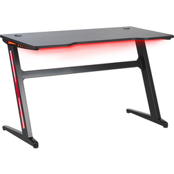 Beliani Modern Gaming Desk with rgb led Light 120 mdf Home Office Black Darfur